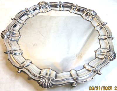 Barker Ellis バーカーエリス トレー BARKER ELLIS~ SILVER PLATED THREE FOOTED TRAY ~ ENGLAND, MARKED~1