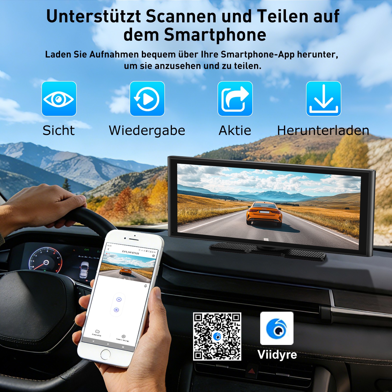 Autoradio CarPlay Portatile Wireless 10" Touch Screen per CarPlay e Android Auto foto 6