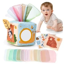  Baby Tissue Box Toy - Baby Toys 6-12 Months Stocking Stuffers for Babies 
