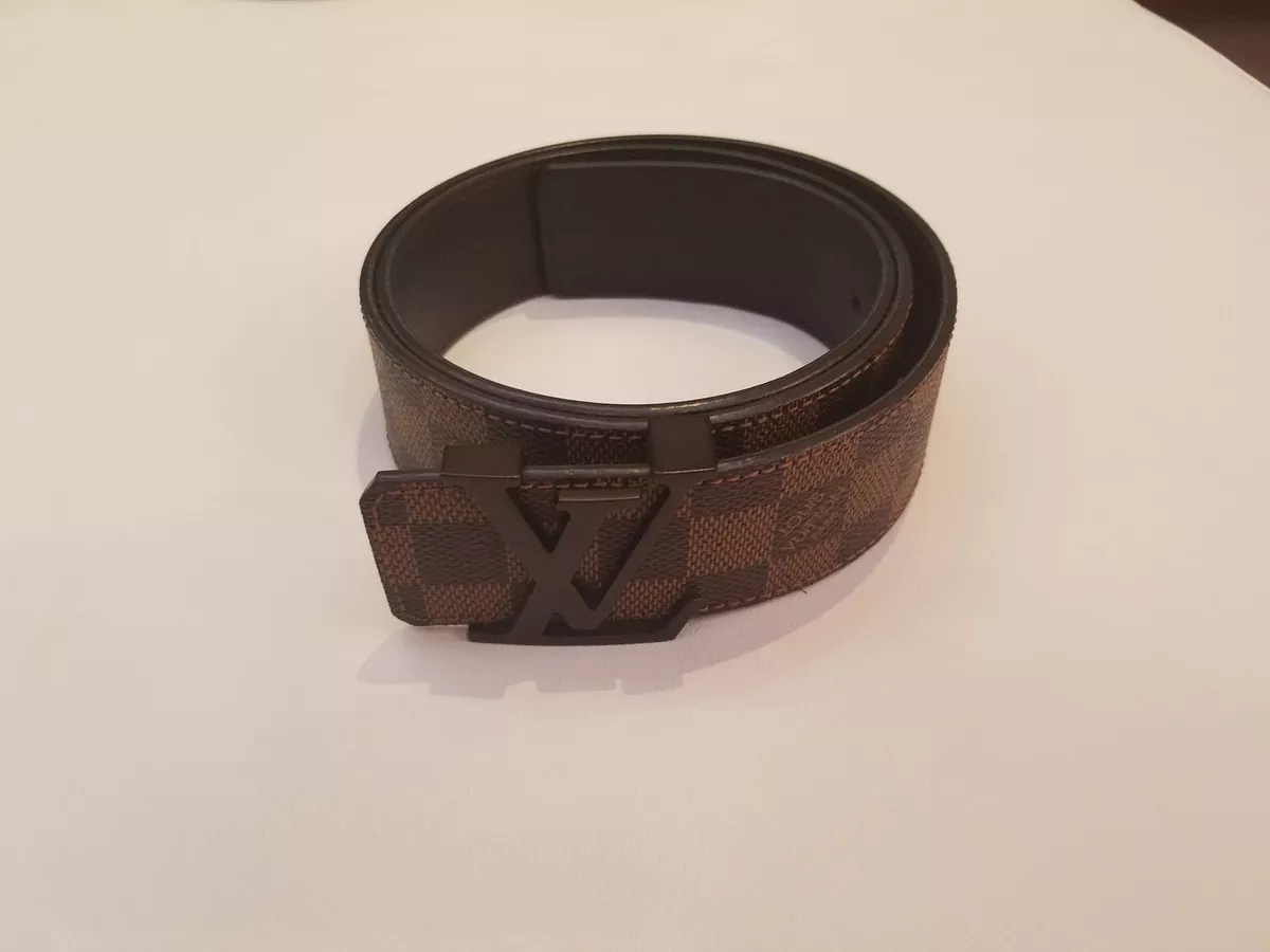 AUTHENTIC LOUIS VUITTON CEINTURE BELT DAMIER LEATHER BROWN M9807