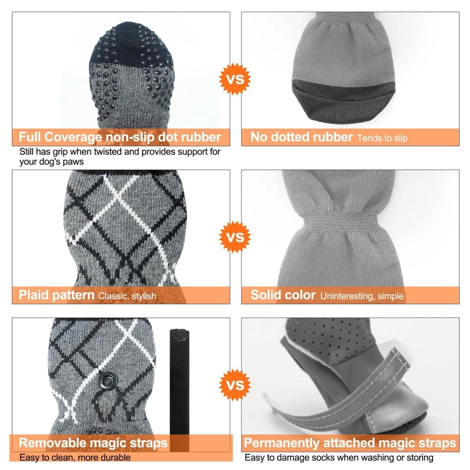Zapatos antideslizantes para mascotas perros botas calcetín para pequeño mediano grande cachorro pata prot Foto 3 de 4