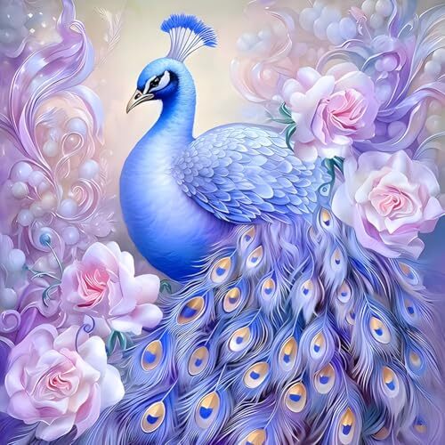 Diamond Painting Kits for Adults Peacock, Round Full Drill Diamond Art Kits, - Picture 1 of 7