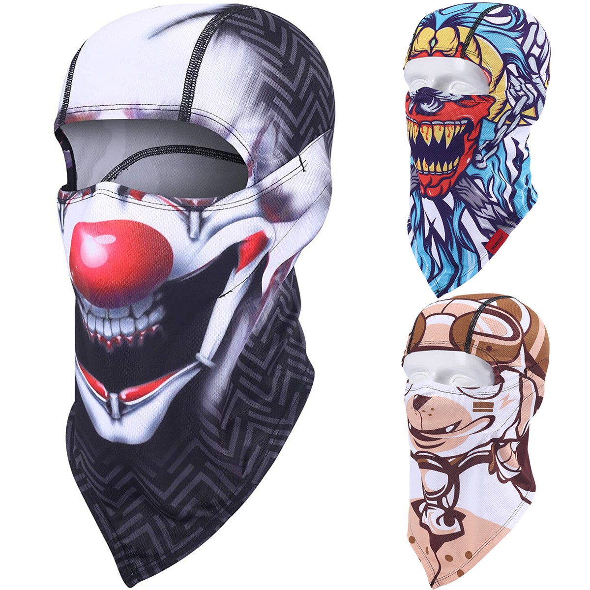3D Print Ghosts Skull Mask Balaclava Ski Mask UV Protection Cover 