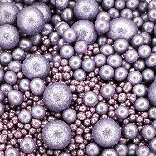 Scrumptious - Pearls Mix Glimmer Violet 30g Edible Cake Topper Sprinkles - 6512