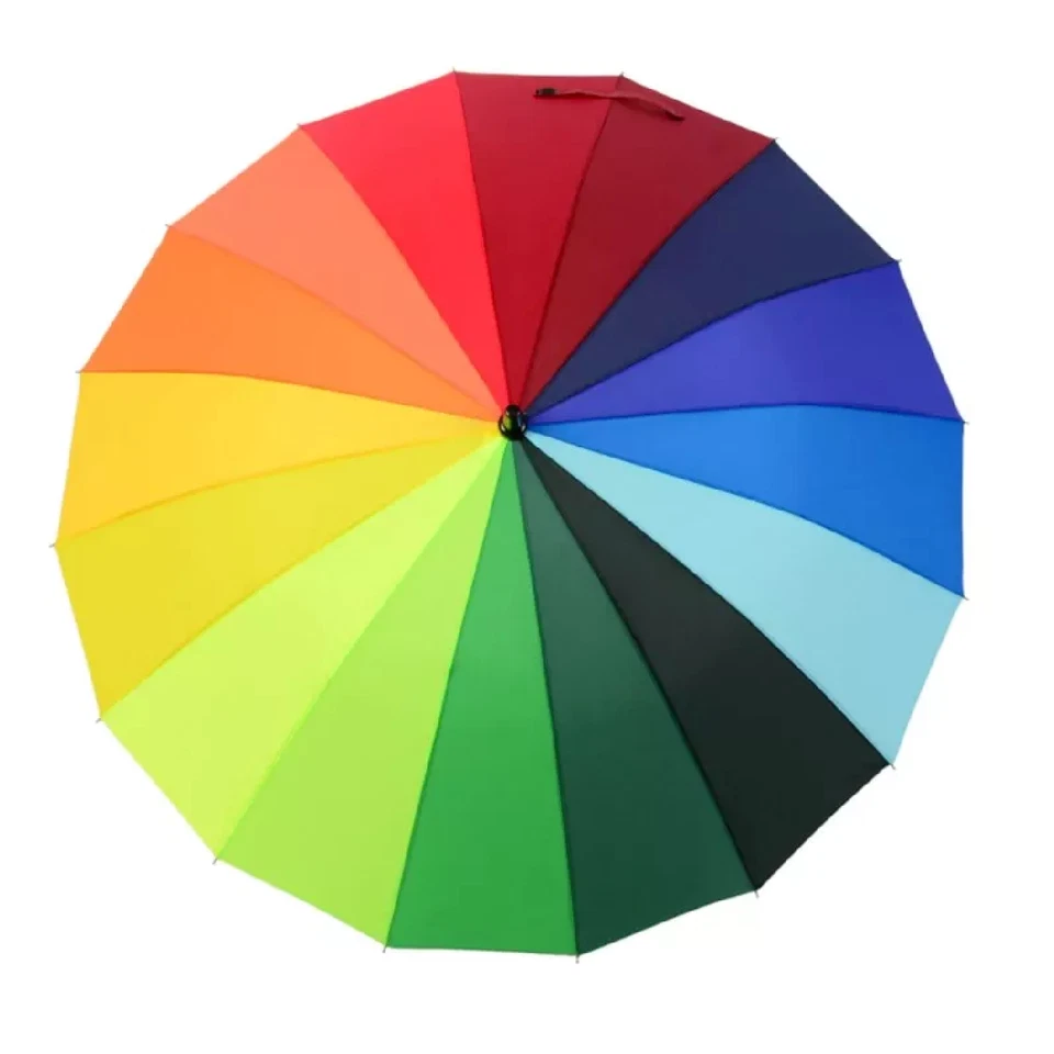 Ombrello da Pioggia Antivento Grande 115cm Colorato Arcobaleno Golf XL - Immagine 2 di 3