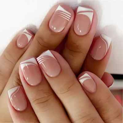 Lovely Nails Last Set - French Square Nude Tip Press-On Nails 24-Piece Sets