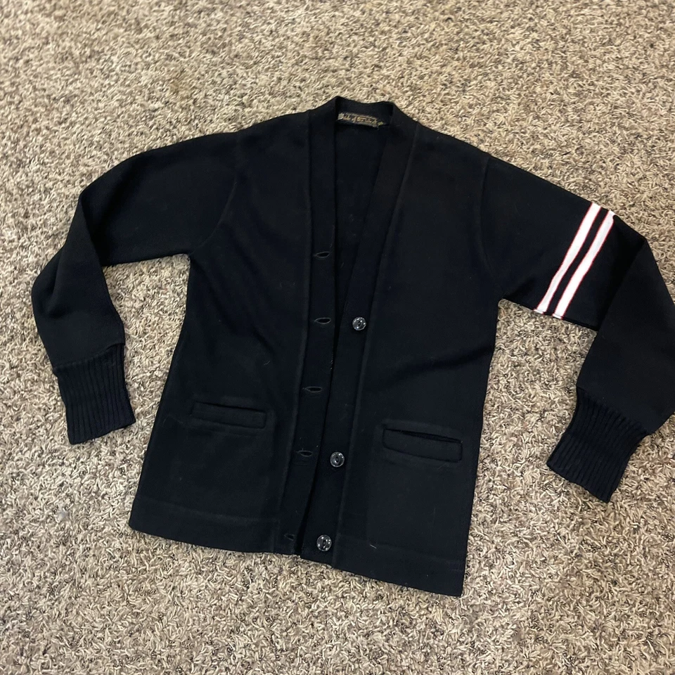 Vintage 50’s WOOL VARSITY CARDIGAN SWEATER Letterman College University MCM - Image 2 of 3
