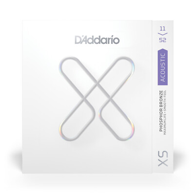 3 Sets D'Addario XS Phosphor Bronze Acoustic Guitar Strings Custom Light 11-52