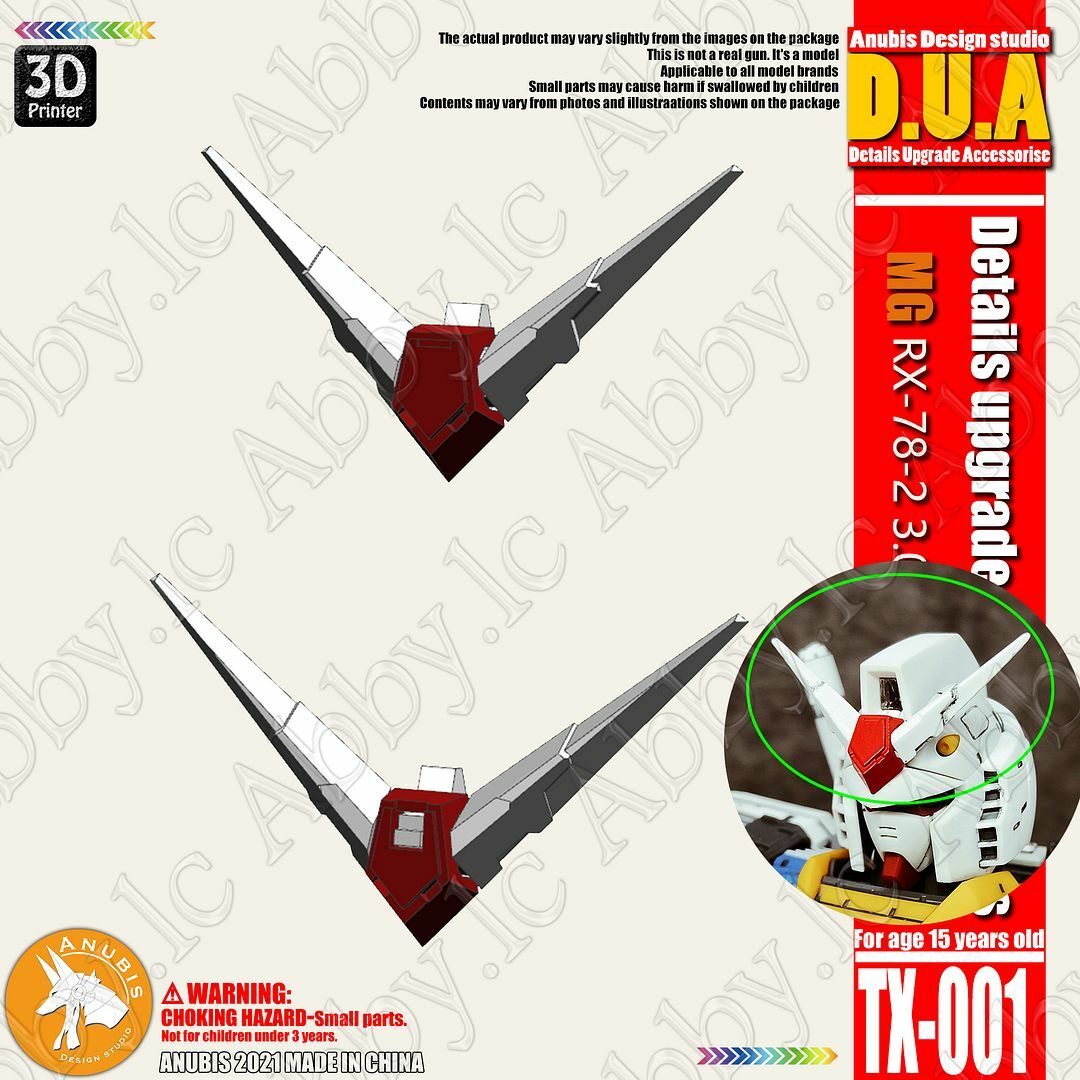 for MG 1/100 RX-78-2 ver 3.0 2 Style Anubis 3D-print Detail