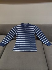 THE CHILDREN'S PLACE Boys' Blue 100 Cotton Long Sleeve Polo Shirt, size XL 14