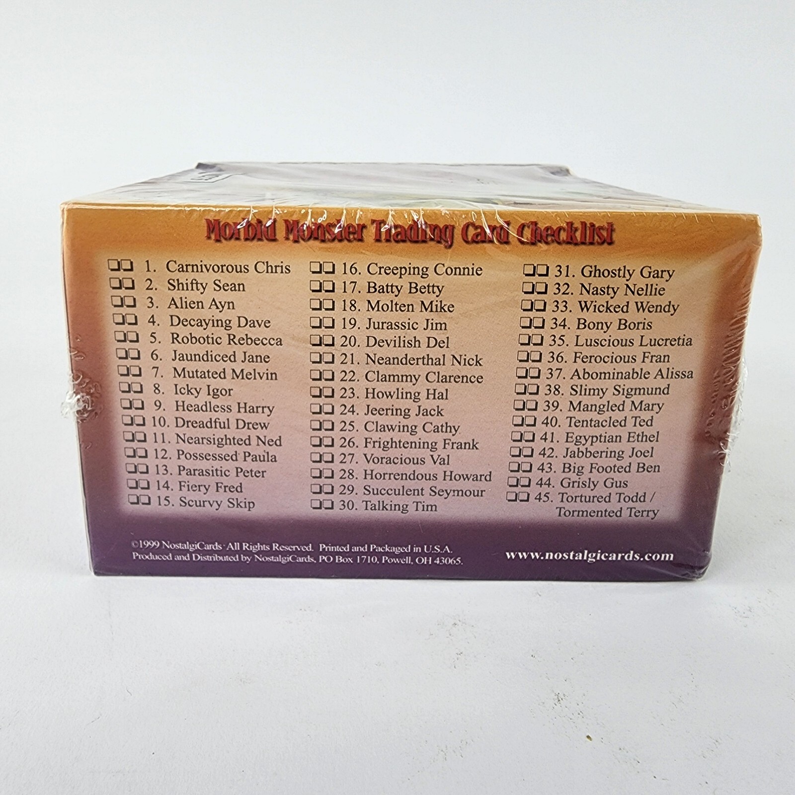 NostalgiCards MORBID MONSTER CARDS Horror Limericks Box Set 36 Packs FOIL SEALED - Picture 5 of 12