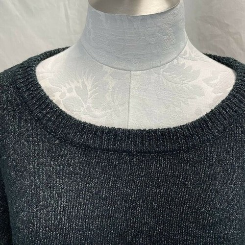 Lush Nordstrom Small Sweater Pullover Crew Neck Long sleeve Black/Gray Marled - Picture 4 of 5