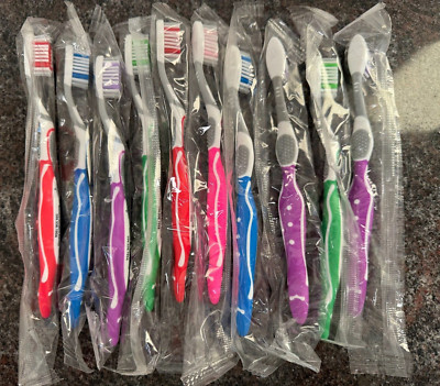 Adult Toothbrush - Lot of 10 - Imprinted Handle - Assort Colors | eBay