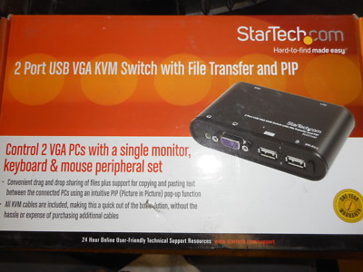 STARTEC SV231UA STARTEC.COM 2 PORT USB VGA KVM SWITCH WITH FILE TRANSFER & PIP 