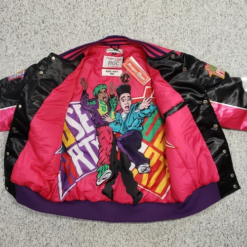 NWT Kid n Play House Party Satin Jacket Mens Medium Black Headgear Classics image 3