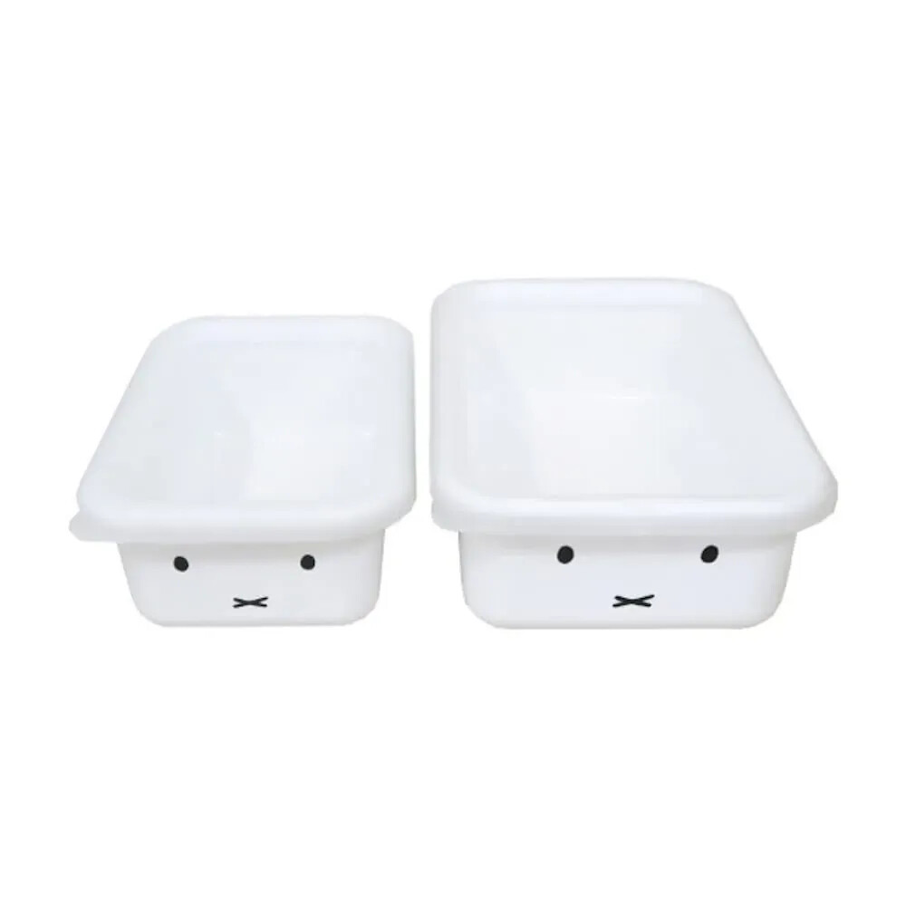 Fuji Horo Enamel Food Storage Containers Miffy 2-Piece Set White From Japan