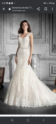 Demetrios 775 Beaded Wedding Bridal Gown Dress Siz