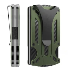 Tactical Aluminum Money Clip RFID Blocking Card Holder Slim Wallet for Men