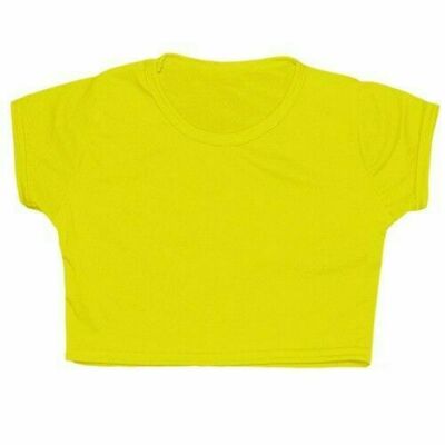 Mädchen Uni Crop Top Sommer Kurzarm Kinder Tee T-Shirt 3-13 Jahre