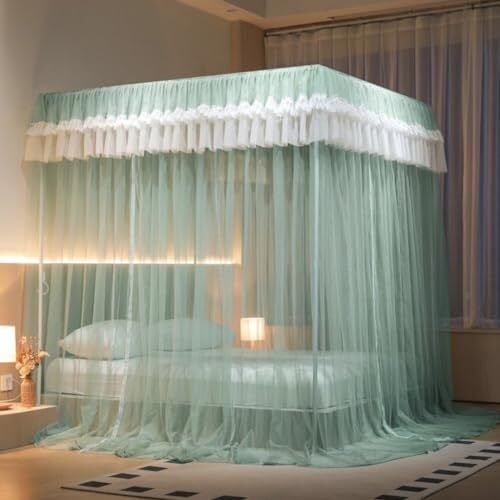 Mosquito Canopy Net for Bed Luxury Canopy Netting 4 Corners Post Bed Full Green - Picture 3 of 8