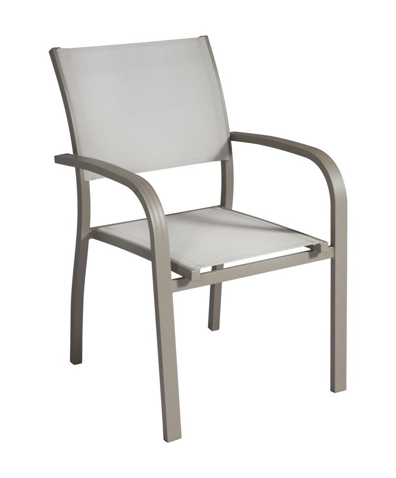 Set sedie bar e giardino con braccioli impilabili in alluminio