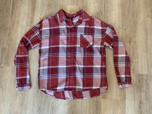 camisa xadrez laranja feminina