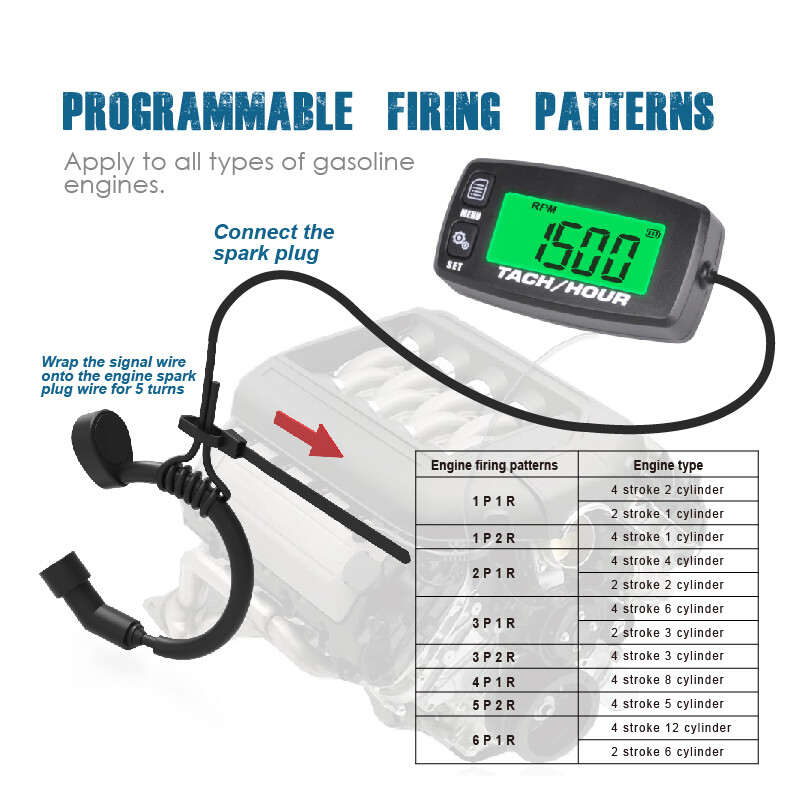 Jayron Digital Tachometer, Motorcycle Hour Meter, Maintenance - Foto 2