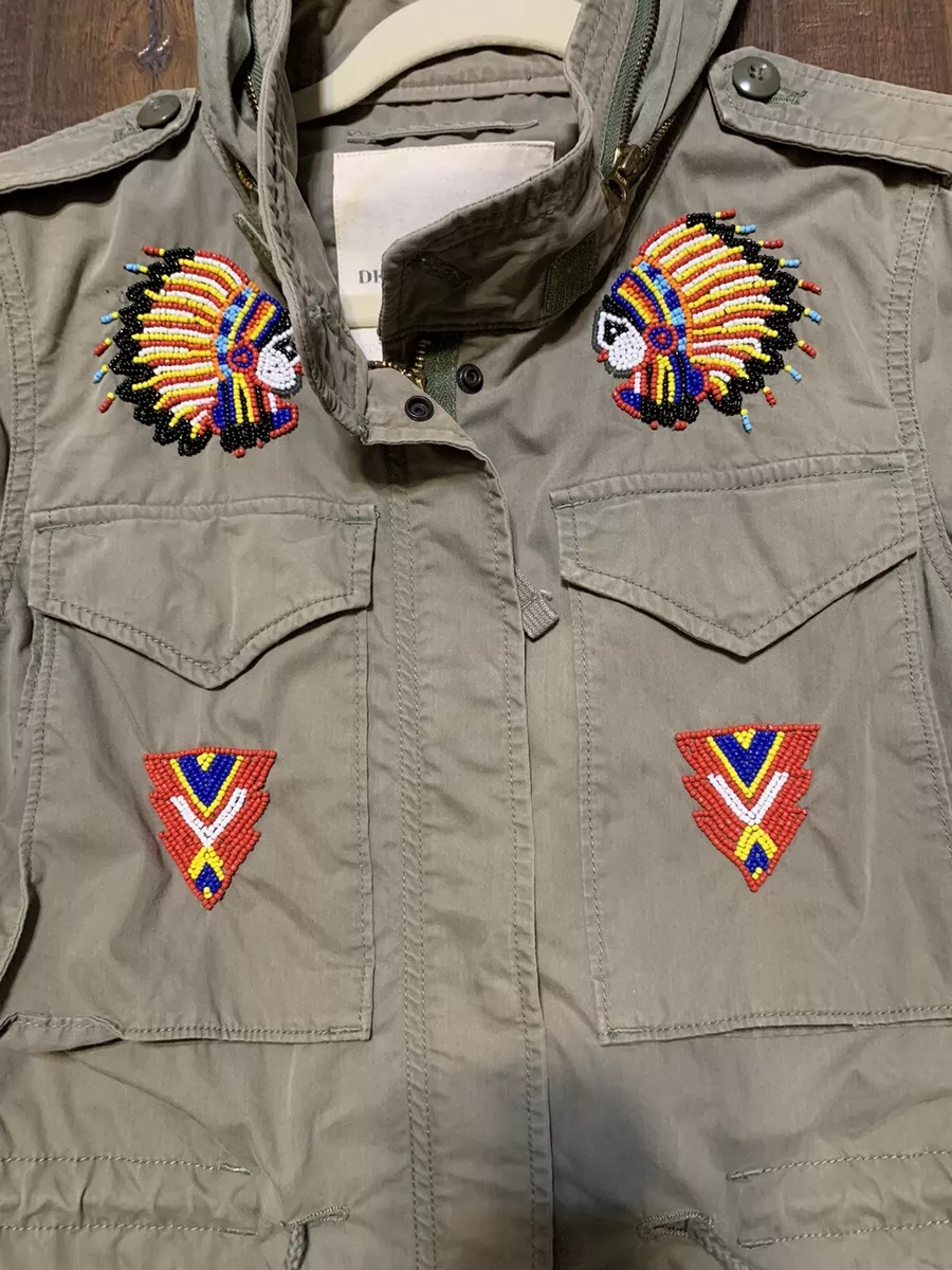 Veste militaire en denim Supply Ralph Lauren perles M65 M. Inde du Sud Ouest