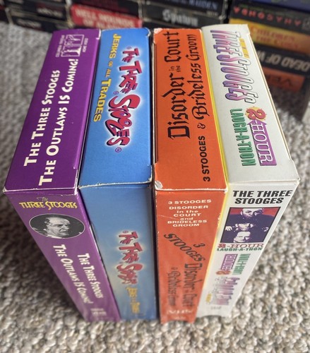 Lot of 4 Three Stooges VHS Tapes – Slapstick Gold! Laugh Riot Classics! Rare HTF - Picture 10 of 17