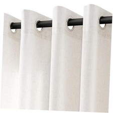 Linen Curtains 84 inch Long for Living Room 52"W x 84"L Pack of 2 Natural