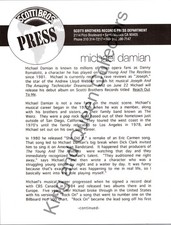 Michael Damian Original Scotti Brothers Records Press Kit Album Information