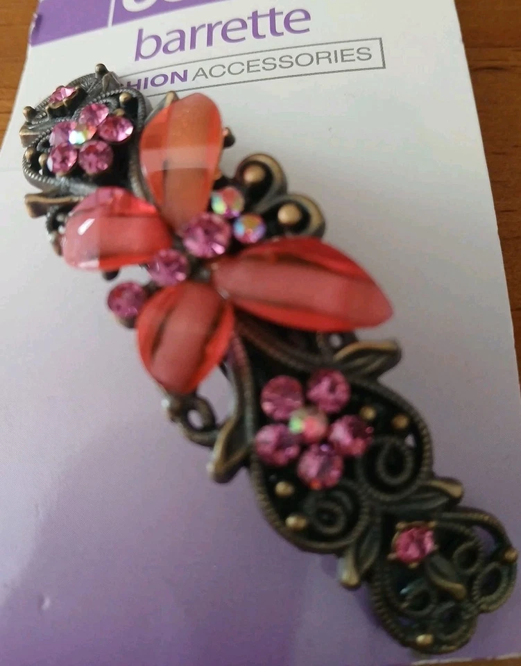 Corredor de pelo mariposa rosa estrás flor metal accesorio para el cabello 2010 Foto 2 de 4