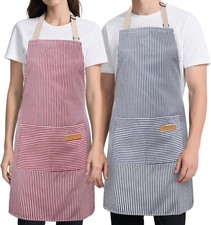 2 Pack Kitchen Cooking Aprons, Soft Aprons for Women Men with 2 Pockets Chef