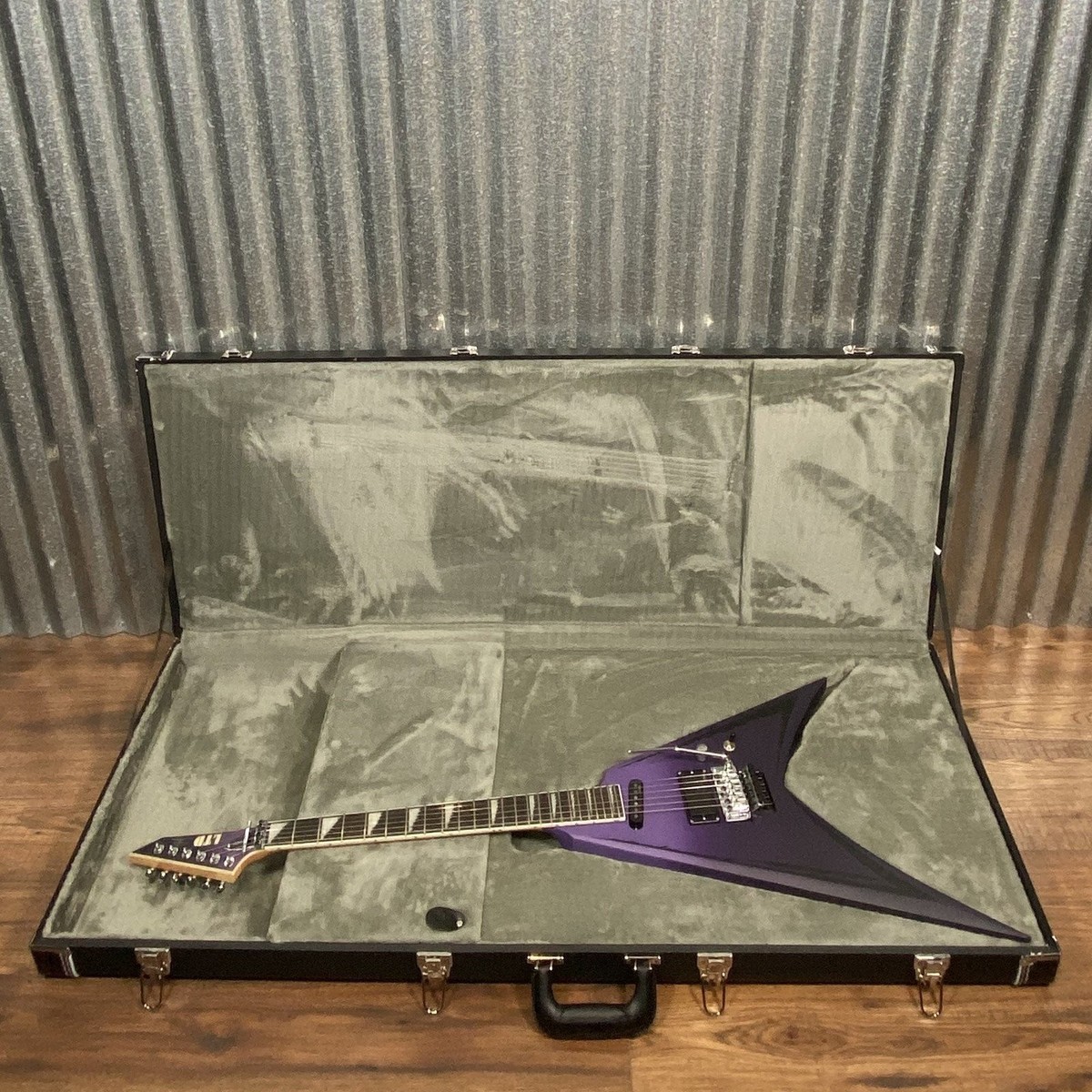 ESP LTD Alexi Laiho Ripped Sawtooth Arrow Purple Satin Guitar