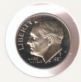 1987 S Rare Old US Roosevelt Dime Mint UNC BU PROOF Collectible Collection Coin