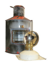 Gro&szlig;e Schiffslampe Bootslampe Petroleumlampe Schiffslaterne Positionsleuchte rot