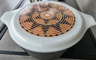Vintage Pyrex 475-B 2.5 Qt Cinderella Casserole Dish with Lid Pueblo Pattern USA