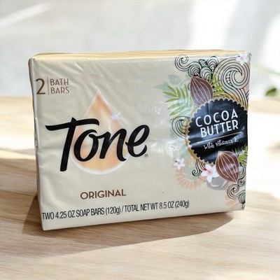 Tone Original Cocoa Butter With Vitamin E Bar Soap 4.25 Oz (1) Pack Of 2 Sealed