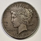 1921 Peace Dollar High Relief Original Surfaces Reverse Scratches Album Coin