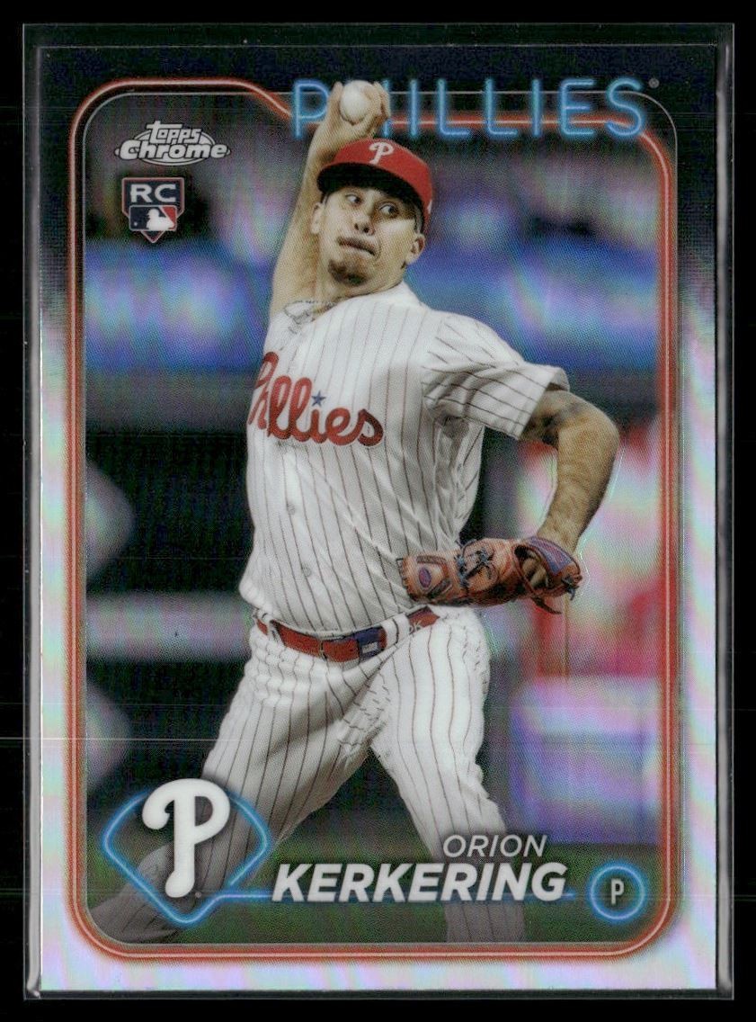 Orion Kerkering Rookie 2024 Topps Chrome Refractor Philadelphia Phillies #180