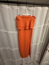 ASOS Club L Women’s Orange Strapless Maxi Dress Size 12 NWT