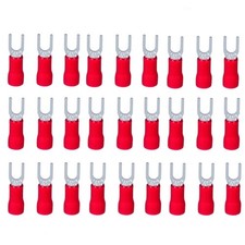 200pcs Insulated Crimp 16-22AWG Wire Connectors Fork Spade Terminals 4 Stud