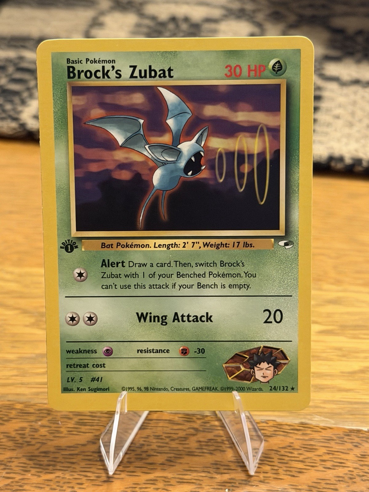 Vintage Pokemon Brock’s Zubat 24/132 Rare 1st Edition Gym Heroes NM/LP