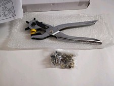 Revolving Punch Plier Tool Kit Leather Hole Punch Set for Belts, Bands Straps
