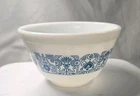 Vtg Pyrex Horizon Blue #401 Mixing Bowl White w/Blue Design Retro Cottagecore
