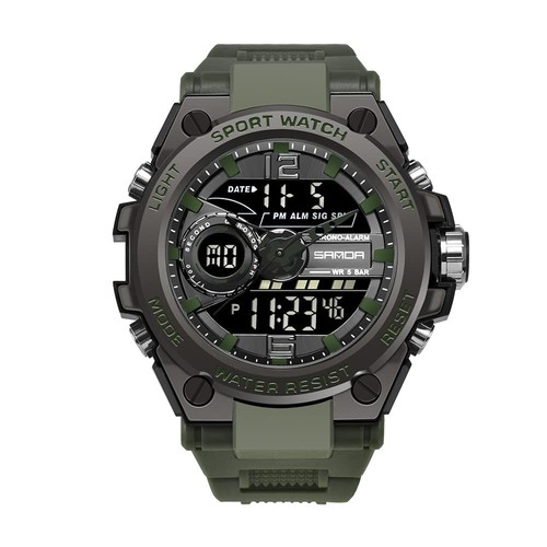 KXAITO by Samor Men's Watch Japanese Quartz Date LED Alarm, 92-Green, Superb - Picture 6 of 6