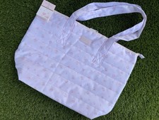 Target x LoveShackFancy White Pink Quilted Floral Tote Bow Zip Gold Large