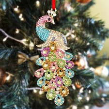 SICOHOME Peacock Christmas Ornaments - Colorful Tree Hanging Decorations, Keepsa