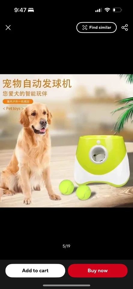 Automatic Dog Ball Launcher – Smart Fetch Toy w/ 3 Balls, Rechargeable Fun - Image 4 of 4