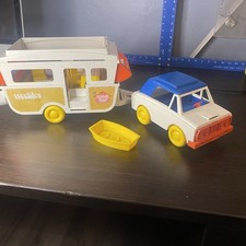 VTG 1972 Romper Room Weeble Wobbles Popup Camper Car Hasbro W/ Accessories